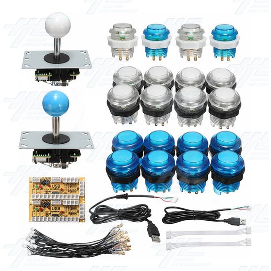 Two Player Arcade Kit for PC (DIY Type C) Sanwa Style Joystick - Two Player Arcade Kit for PC (DIY Type C) Sanwa Joystick - Full Kit