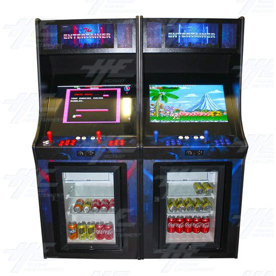 The Entertainer 26inch Arcade Machine (Red Version) - Entertainer - Red and Blue Front Views