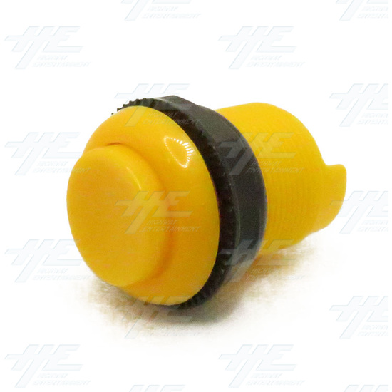 33mm Arcade Push Button with Inbuilt Microswitch - Yellow - Concave - Push Button with Inbuilt Microswitch - Yellow - Concave