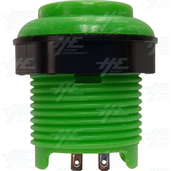 33mm Arcade Push Button with Inbuilt Microswitch - Green - Convex - Push Button with Inbuilt Microswitch - Green - Convex