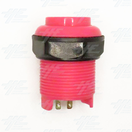 33mm Arcade Push Button with Inbuilt Microswitch - Pink - Concave - Push Button with Inbuilt Microswitch - Pink - Concave