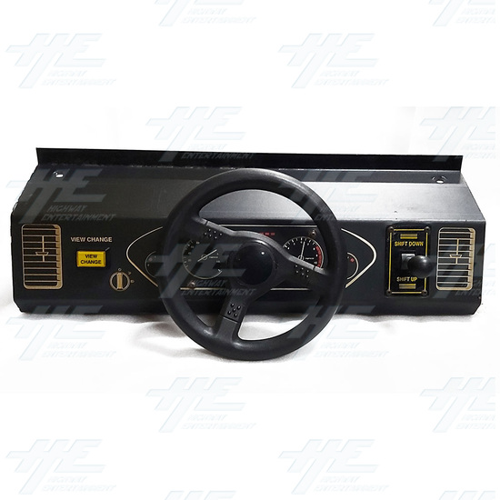 Black Steering Panel with Motorised Steering and Shifter - Steering - Front View