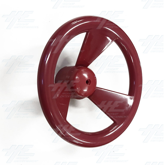 Red Plastic Steering 18cm Wheel - Angle View