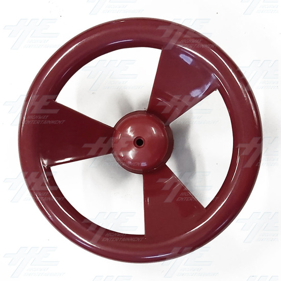 Red Plastic Steering 18cm Wheel - Front View