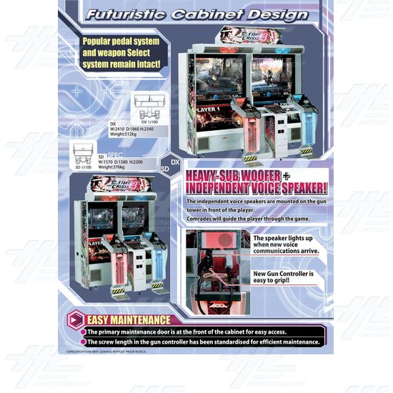 Time Crisis 4 SD Arcade Machine - Brochure Back