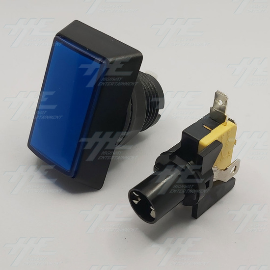 Rectangular High Profile Illuminated Push-Button - Blue - No Bulb Included - Pushbutton and Switch/Housing Assembled