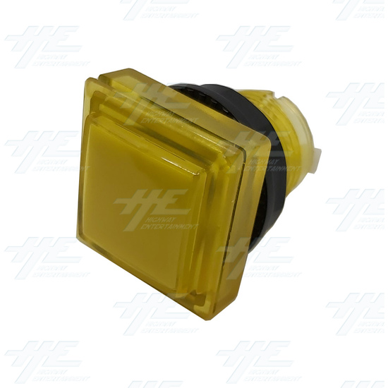 Square 33mm Illuminated Push Button Set - Yellow - (Style 2) - Square 33mm Illuminated Push Button - Yellow Angle