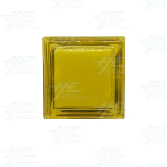 Square 33mm Illuminated Push Button Set - Yellow - (Style 2) - Square 33mm Illuminated Push Button - Yellow Front