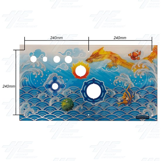 Arcooda 6 player Fish Machine Acrylic Set (14pcs) - Control Panel Mounting Holes