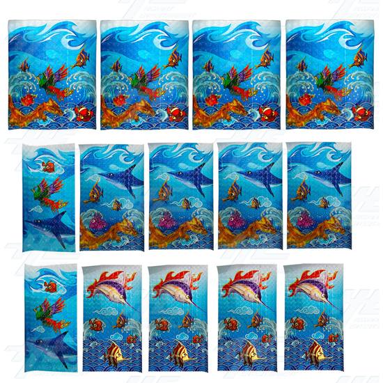 Arcooda Fish Machine Sticker Set (14pcs) - Arcooda Fish Machine Sticker Set
