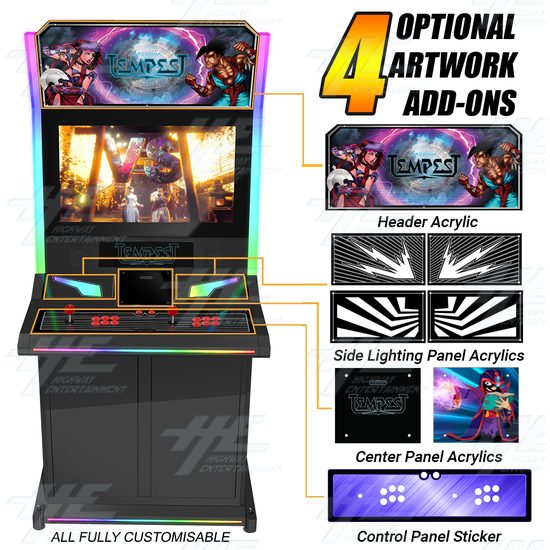 Tempest Upright Arcade Machine - Blue - Tempest Arcade Machine artwork options