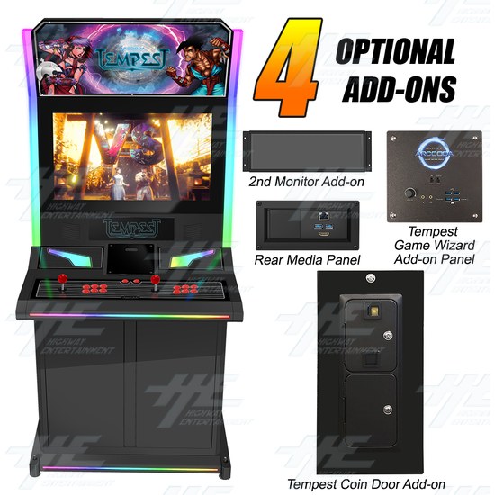 Tempest Upright Arcade Machine (Red Buttons) - Tempest Arcade machine add on panels