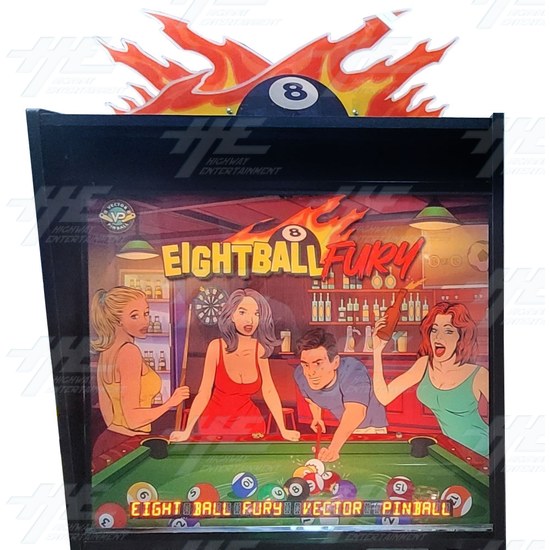 Eight Ball Fury Pinball Machine - Eight Bally Fury - Backglass Option 1