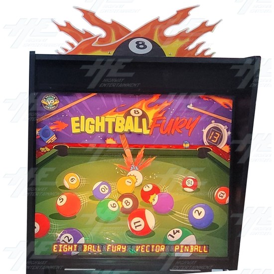 Eight Ball Fury Pinball Machine - Eight Bally Fury - Backglass Option 2