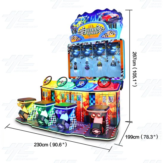 Nitro Speed 4 Player Ticket Redemption Arcade Machine - Nitro Speed Ticket Redemption Dimensions