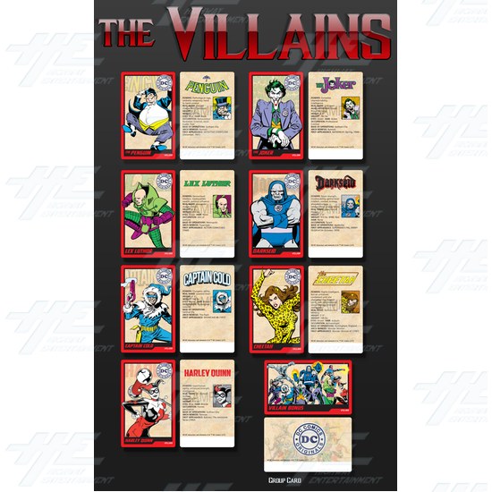 DC Superheroes 4 Player Ticket Pusher Machine (NSW) - The Villain collectible cards