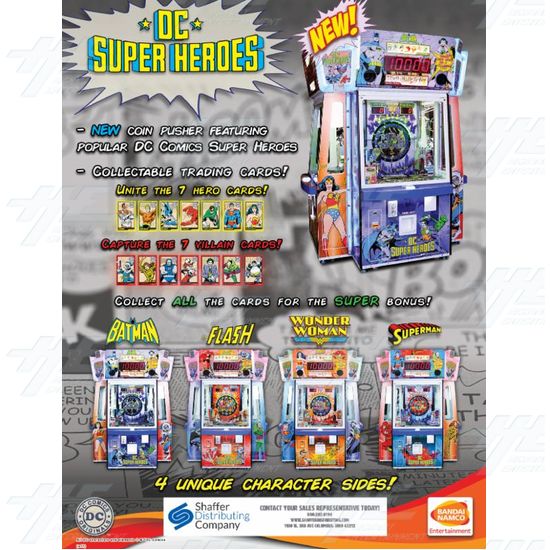 DC Superheroes 4 Player Ticket Pusher Machine (NSW) - Flyer 