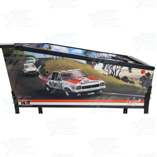 Peter Brock King of the Mountain Pinball Machine - Peter Brock 79 Holden Torana Edition - Left View Side Art