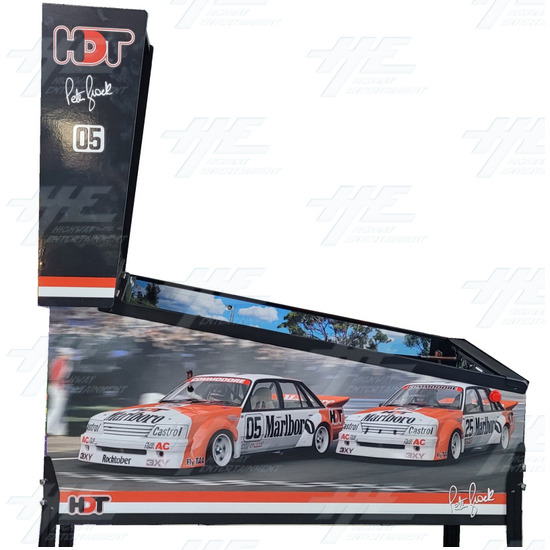 Peter Brock King of the Mountain Pinball Machine - Peter Brock 84 Holden VK Commodore Edition- Left View 
