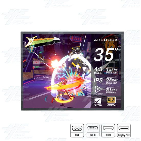 35 inch 4x3 LCD Monitor for Arcade Machine 2880x2160 (Factory Second) - 35 inch 4x3 LCD Monitor for Arcade Machine 2880x2160 Specificationss