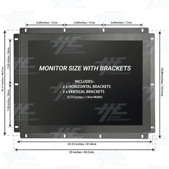 26 inch 4x3 LCD Monitor for Arcade Machine 1440x1080 (with Bonuses) - 26-Inch-LCD-Arcade-Monitor-Size-With-Brackets